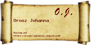 Orosz Johanna névjegykártya